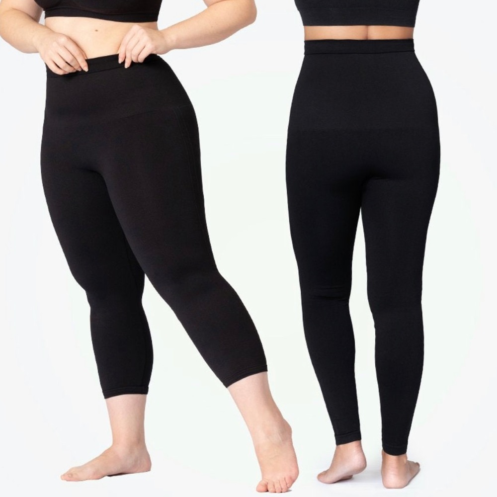 Shapermint Empetua Black High Waisted Shaping Capri Leggings XL